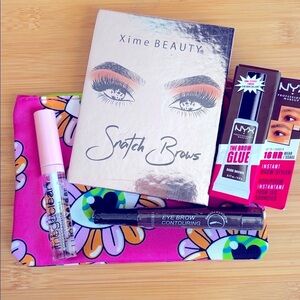 Brand New Eyebrow Bundle Snatch Brows Palette NYX Brow Glue Contour Pen Mascara